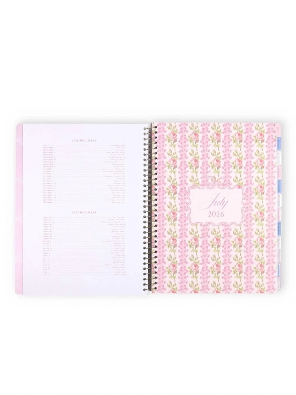 LoveShackFancy & Yoobi Ever Blooming Rosettes Ring Binder & Planner Whisper Blue